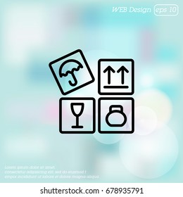 Web line icon. Signs on packages