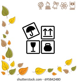 Web line icon. Signs on packages