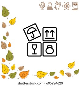 Web line icon. Signs on packages