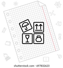Web line icon. Signs on packages
