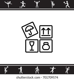 Web line icon. Signs on packages