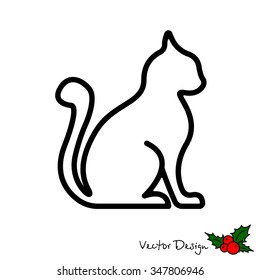 Web line icon. Silhouette of cats; cat