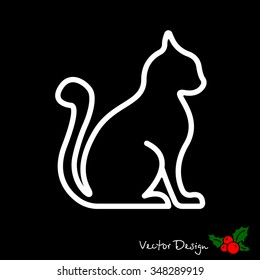 Web line icon. Silhouette of cats; cat