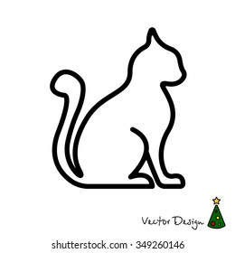 Web line icon. Silhouette of cats; cat
