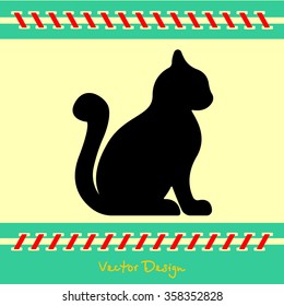 Web line icon. Silhouette of cats; cat