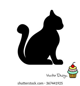 Web line icon. Silhouette of cats; cat