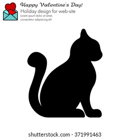 Web line icon. Silhouette of cats; cat