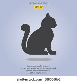 Web line icon. Silhouette of cats; cat