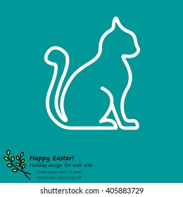 Web line icon. Silhouette of cats; cat