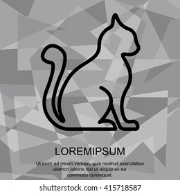 Web line icon. Silhouette of cats; cat