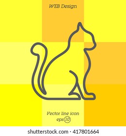 Web line icon. Silhouette of cats; cat