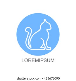 Web line icon. Silhouette of cats; cat