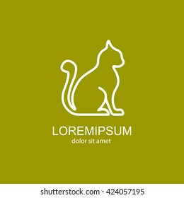 Web line icon. Silhouette of cats; cat