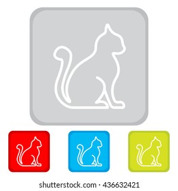 Web line icon. Silhouette of cats; cat