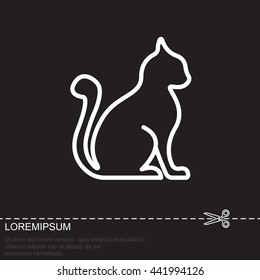 Web line icon. Silhouette of cats; cat