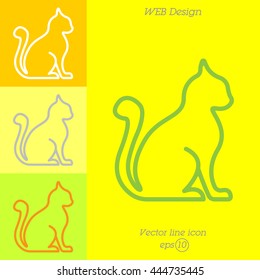 Web line icon. Silhouette of cats; cat