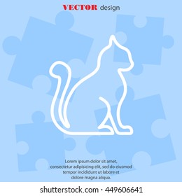 Web line icon. Silhouette of cats; cat