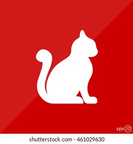 Web line icon. Silhouette of cats; cat
