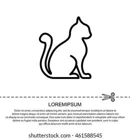 Web line icon. Silhouette of cats; cat