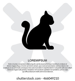 Web line icon. Silhouette of cats; cat