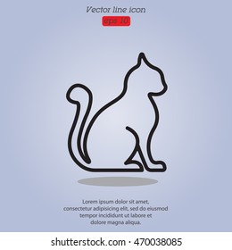 Web line icon. Silhouette of cats; cat