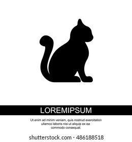 Web line icon. Silhouette of cats; cat