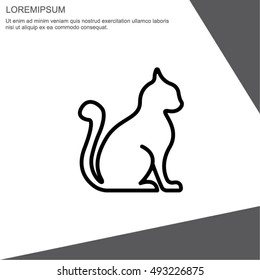 Web line icon. Silhouette of cats; cat