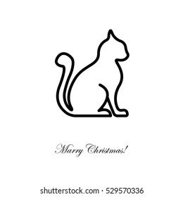 Web line icon. Silhouette of cats; cat