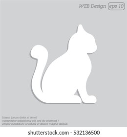 Web line icon. Silhouette of cats; cat