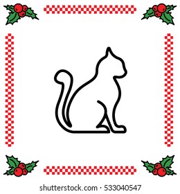 Web line icon. Silhouette of cats; cat