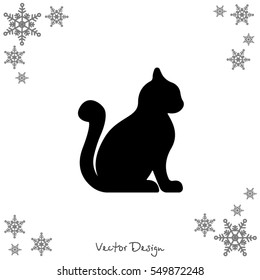 Web line icon. Silhouette of cats; cat