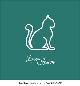 Web line icon. Silhouette of cats; cat