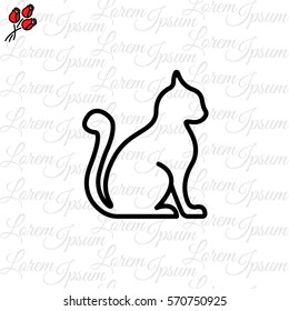 Web line icon. Silhouette of cats; cat