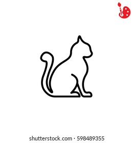 Web line icon. Silhouette of cats; cat