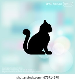 Web line icon. Silhouette of cats; cat