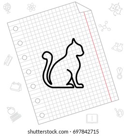 Web line icon. Silhouette of cats; cat