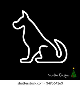 Web line icon. Silhouette of the dog