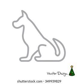 Web line icon. Silhouette of the dog