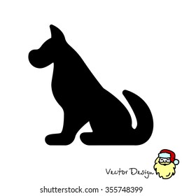 Web line icon. Silhouette of the dog