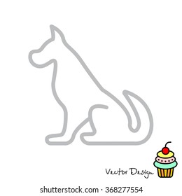 Web line icon. Silhouette of the dog