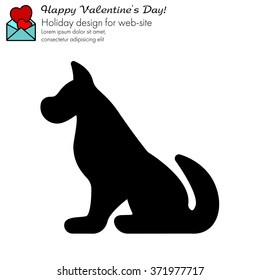 Web line icon. Silhouette of the dog