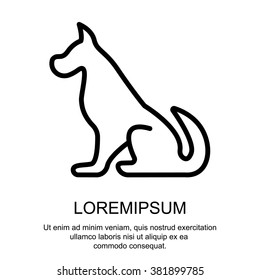 Web line icon. Silhouette of the dog