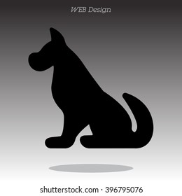 Web line icon. Silhouette of the dog