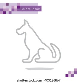 Web line icon. Silhouette of the dog