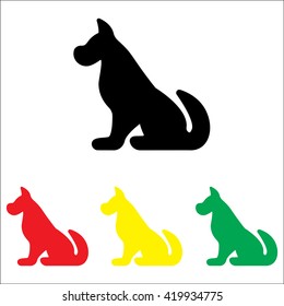 Web line icon. Silhouette of the dog