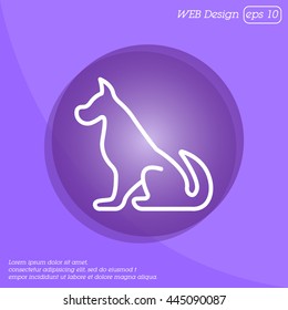 Web line icon. Silhouette of the dog