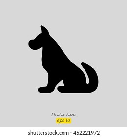 Web line icon. Silhouette of the dog