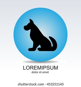 Web line icon. Silhouette of the dog