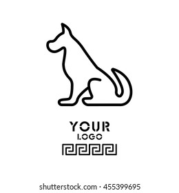Web line icon. Silhouette of the dog