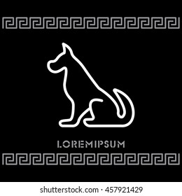 Web line icon. Silhouette of the dog